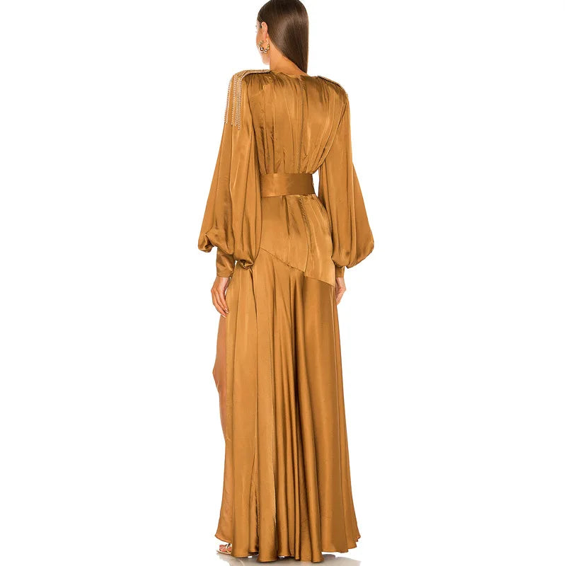 Vestido Aurora Dorada