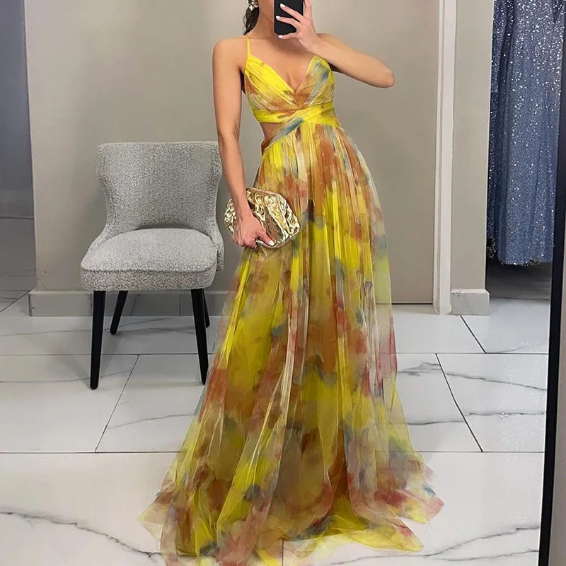 Giselle | Incantevole Maxi Vestito con Design Floreale