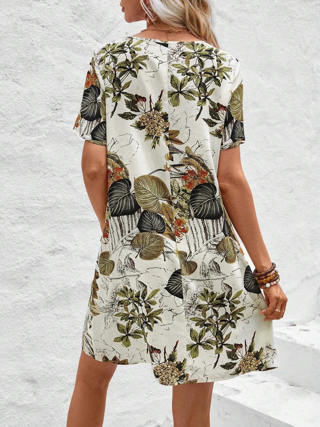 Coralie™ | Abito da Vacanza a Fiori con Scollatura a V