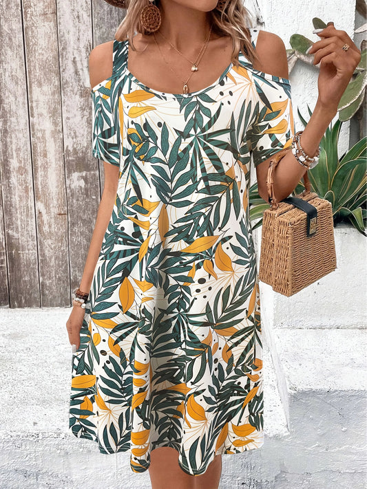 Tessa™ | Abito Midi Tropicale con Spalle Scoperte