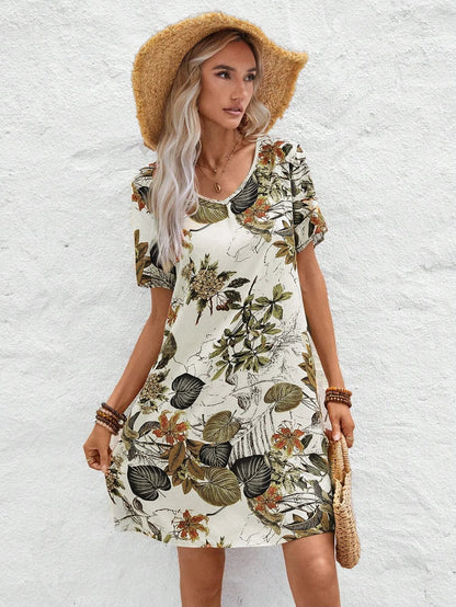 Coralie™ | Abito da Vacanza a Fiori con Scollatura a V