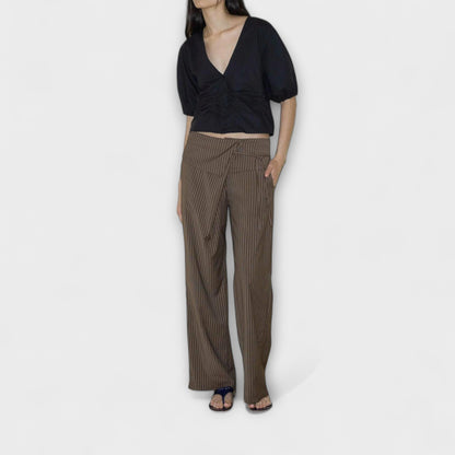 Julia - Pantaloni a Righe Pieghevoli