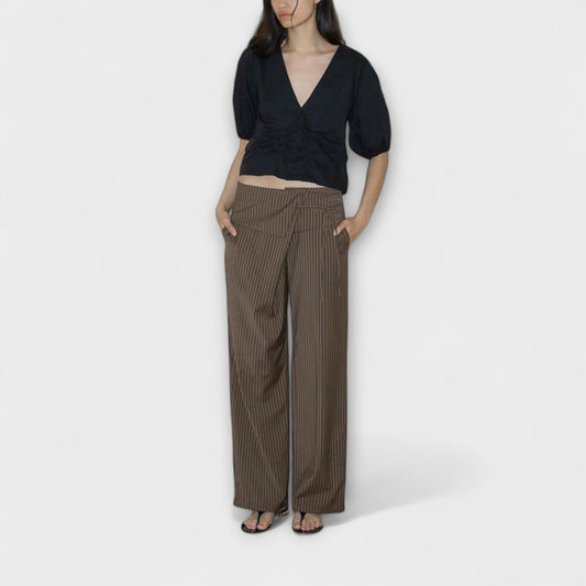 Julia - Pantaloni a Righe Pieghevoli