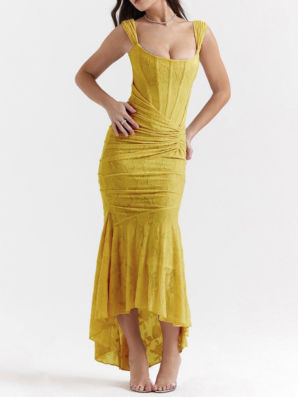 Giulia | Vestito maxi floreale blu campanula
