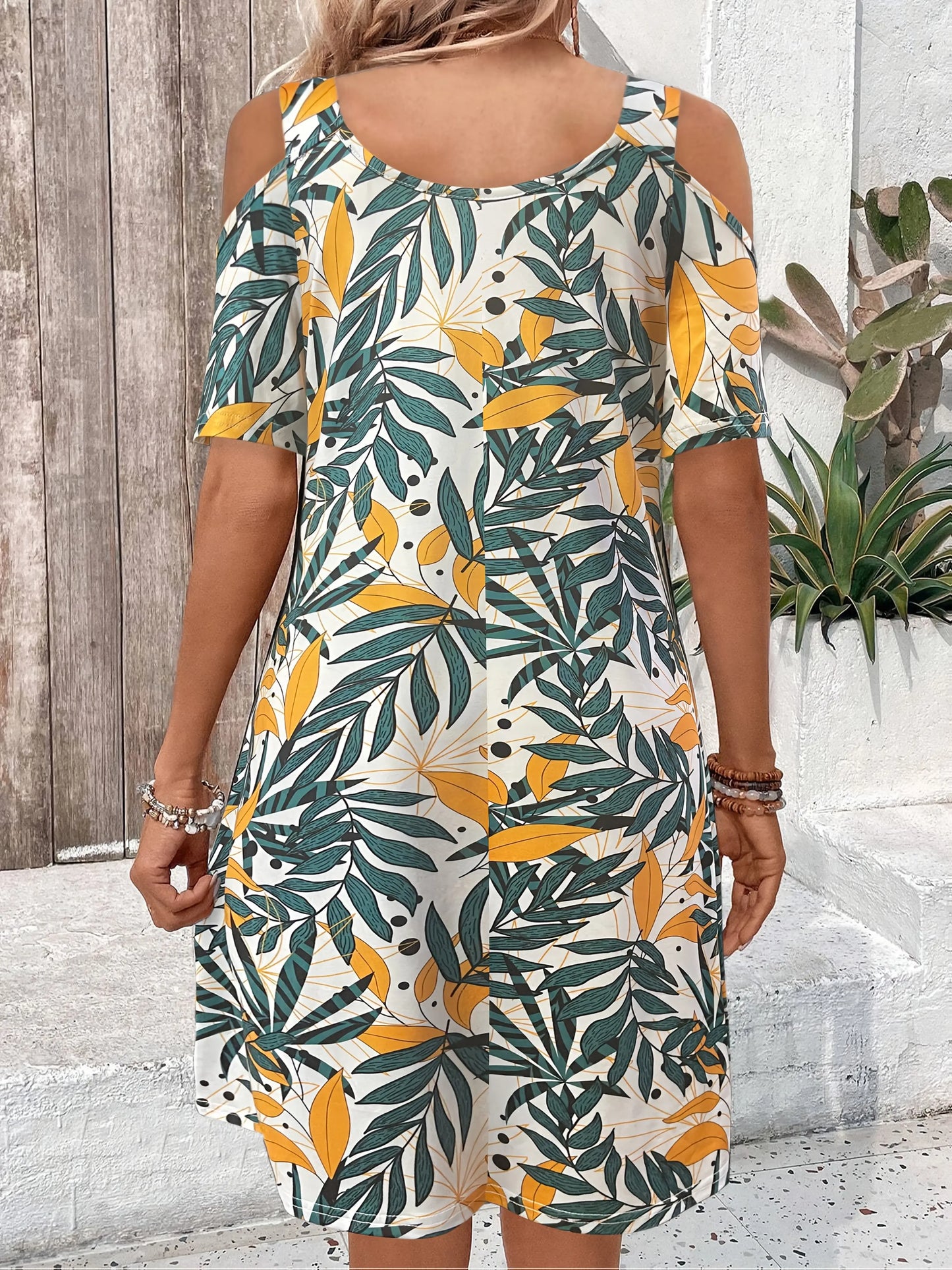 Tessa™ | Abito Midi Tropicale con Spalle Scoperte