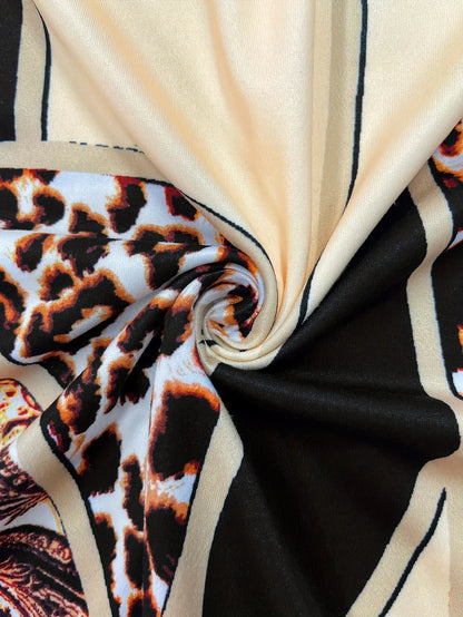 Leila™ | Vestito A-Line in Stampa Leopardo Paisley
