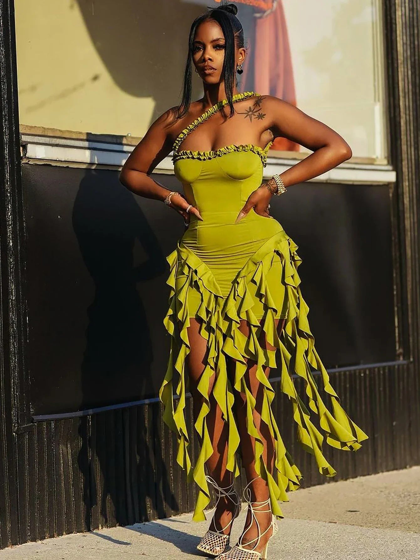 Vestido Volantes Sensual