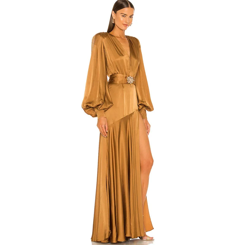 Vestido Aurora Dorada