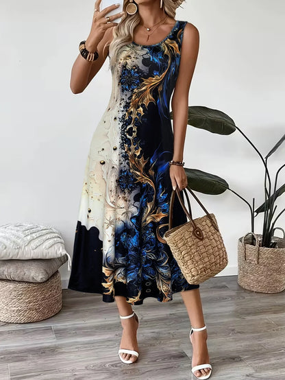 Romy™ | Abito Midi Floreale in Marmo