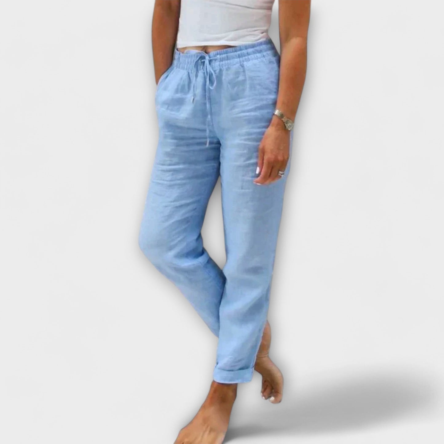 Stacy - Pantalones ligeros de lino
