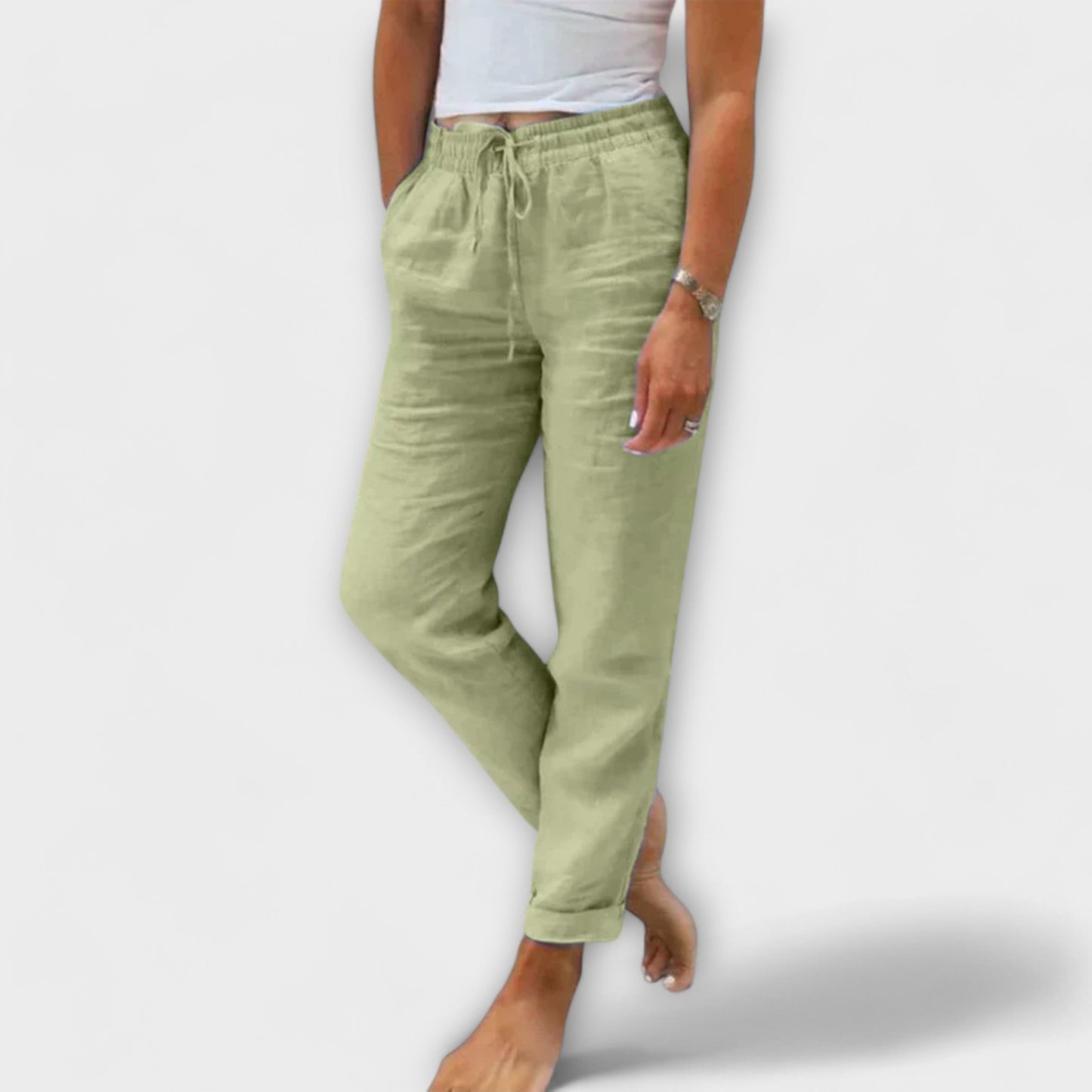 Stacy - Pantalones ligeros de lino