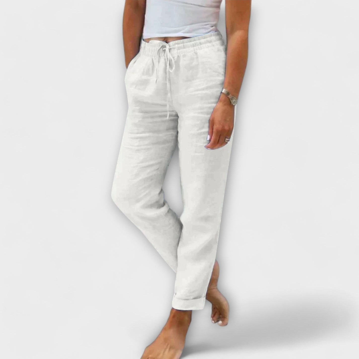 Stacy - Pantalones ligeros de lino