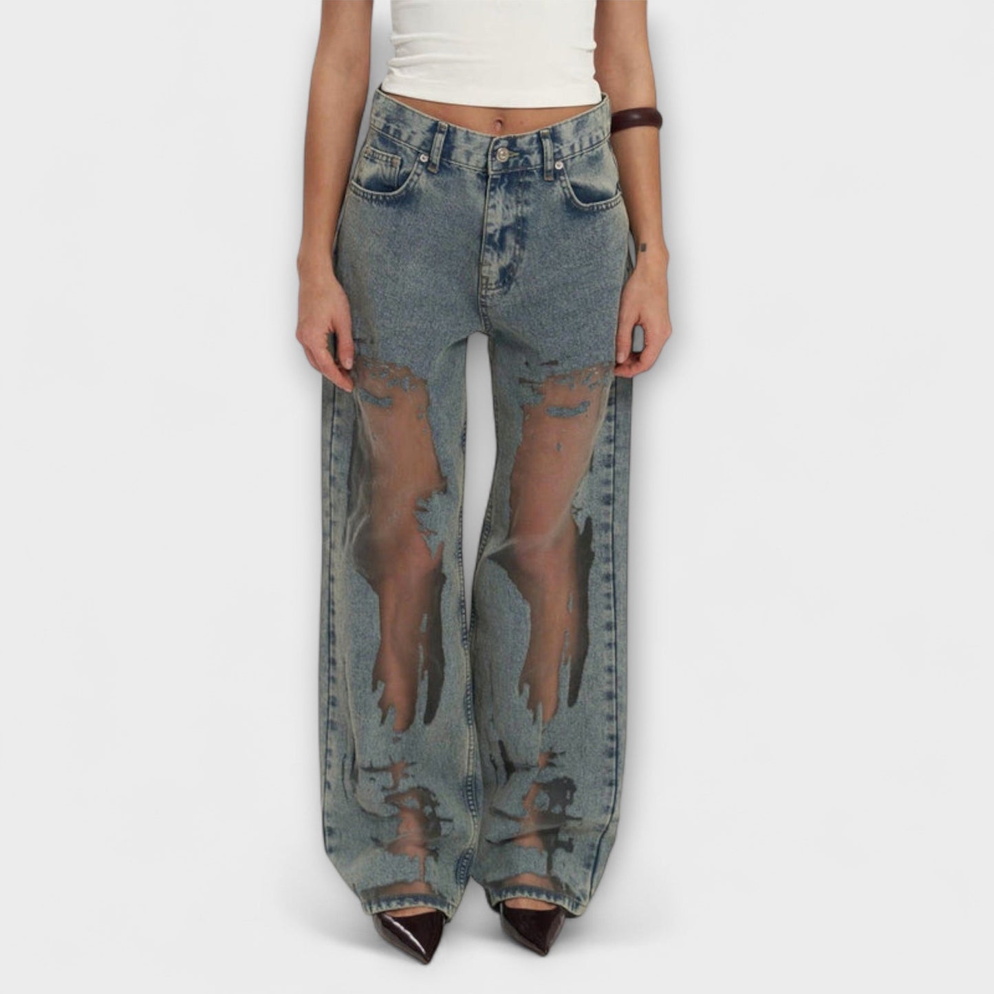 Rayne - Jeans de Denim Azul Transparente Trixie