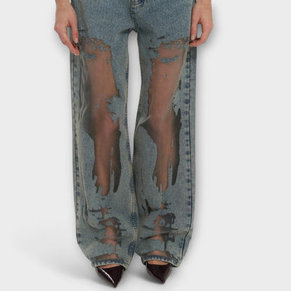 Rayne - Jeans de Denim Azul Transparente Trixie