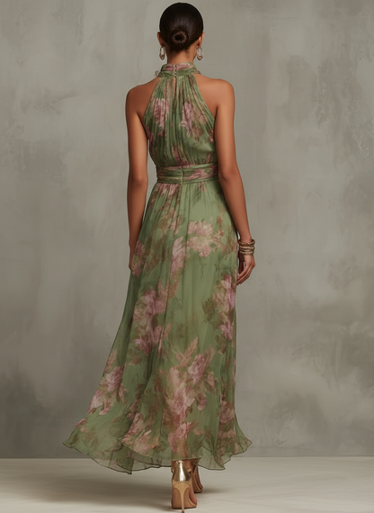 Livia | Abito Maxi Halter Floreale