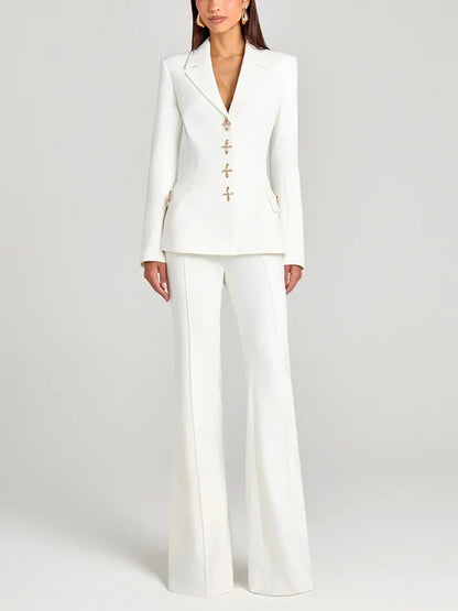 Sofía | Blazer blanco de un botón