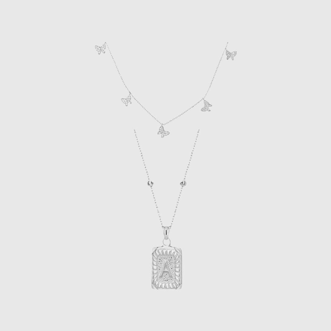 Piastra con Lettere & Set Catena Farfalla