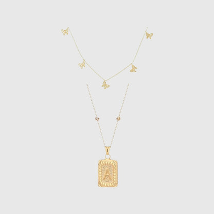 Piastra con Lettere & Set Catena Farfalla