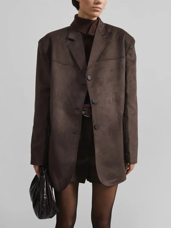 Sofia | Blazer Marrón de Suede Oversize