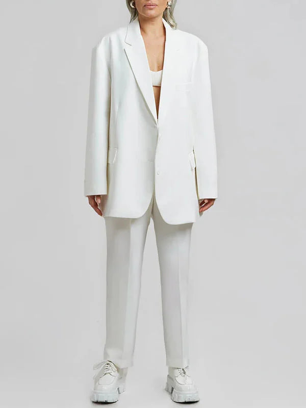 Sofia | Blazer Oversized Línea Limpia Blanco