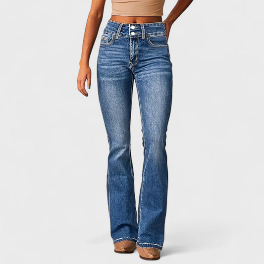 Marylène - Jeans a vita alta e gamba larga alla moda