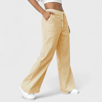 Dominique - Pantaloni larghi e comodi con dettagli eleganti
