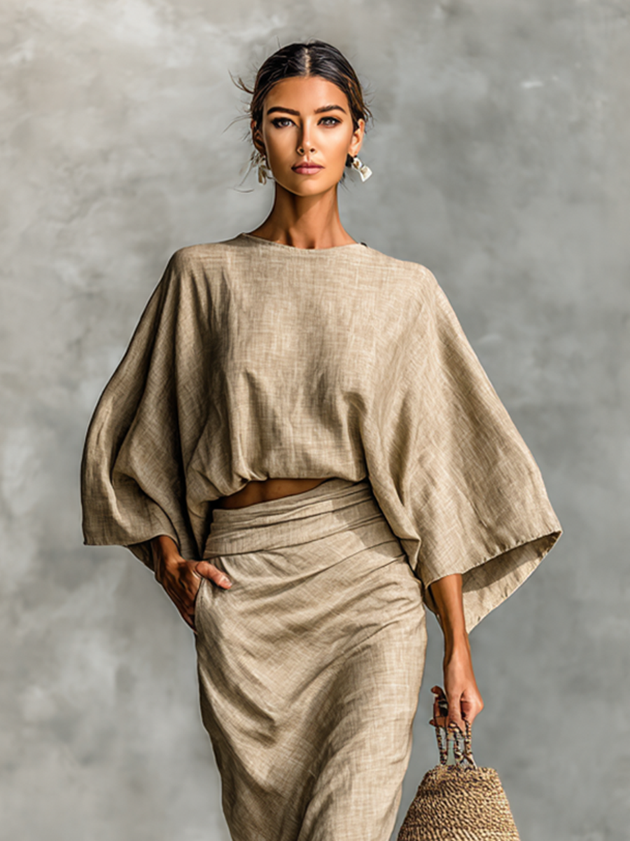 Selene | Set Due Pezzi Top Batwing Morbido e Gonna Maxi