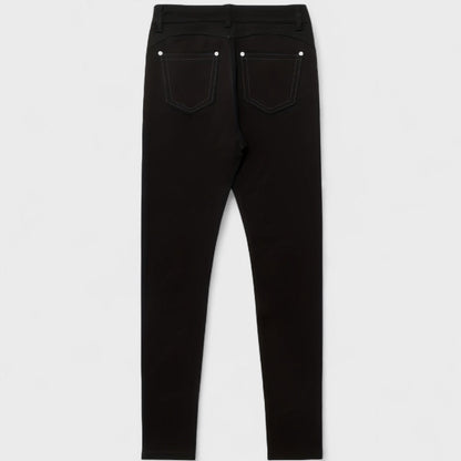Floriale - Jeans negros de denim de cintura alta para mujer