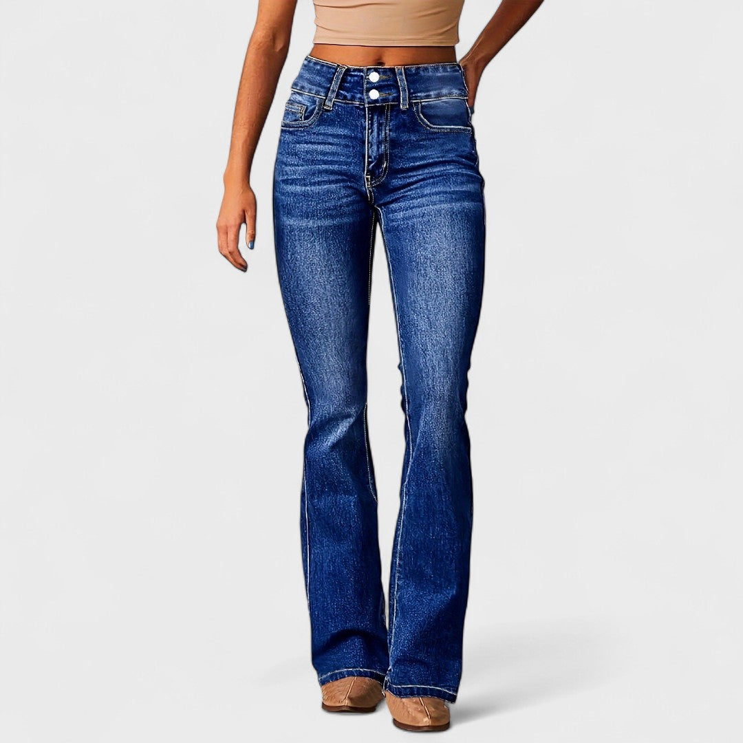 Marylène - Jeans a vita alta e gamba larga alla moda