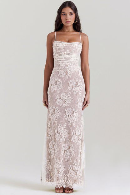Celeste | Abito Maxi in Pizzo