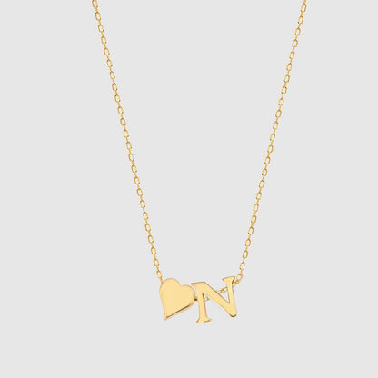 Collana con lettere a forma di cuore