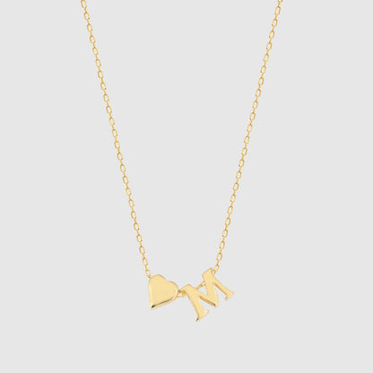 Collana con lettere a forma di cuore