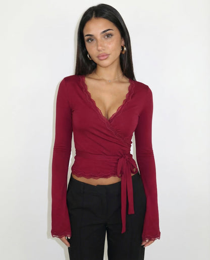 ARIA | Top in pizzo avolgente