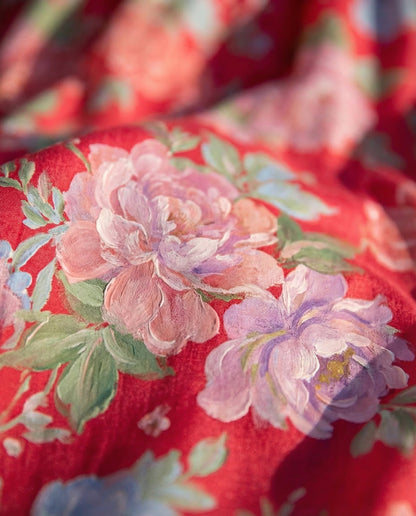 Minelda – Vestito floreale con scollo a V