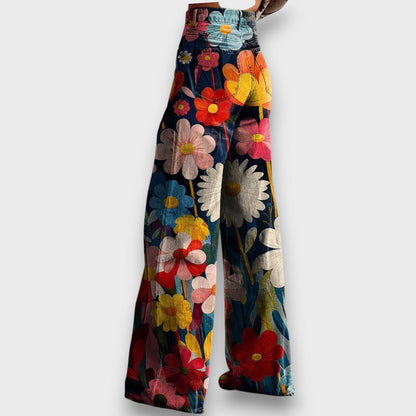 Talira – Pantaloni lunghi con anima floreale
