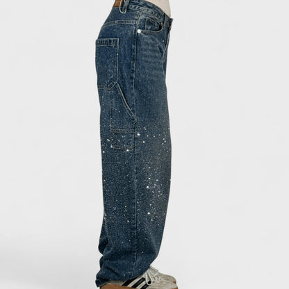 Julia - Jeans Carpentiere alla Moda con Glitter