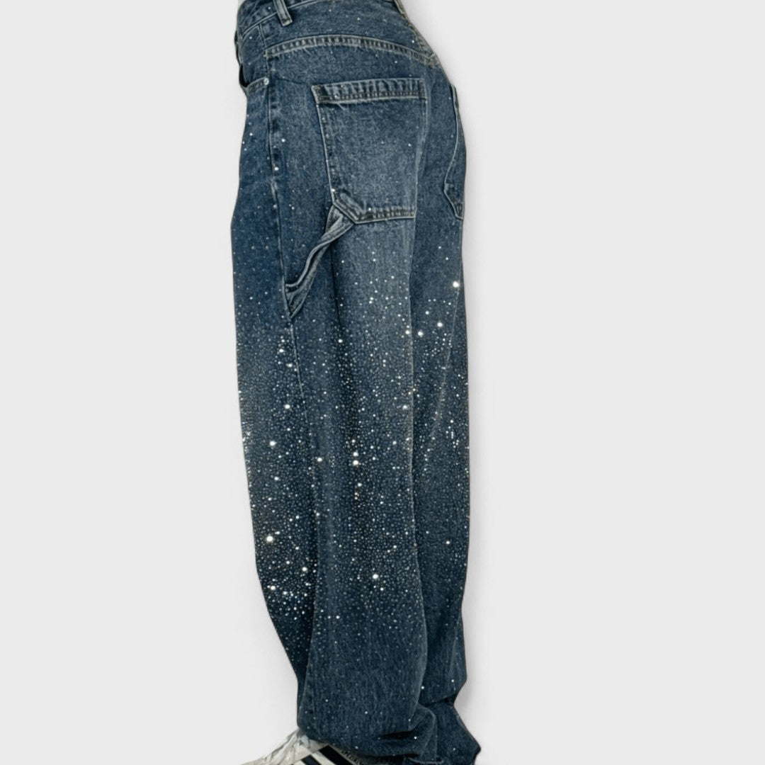 Julia - Jeans Carpentiere alla Moda con Glitter