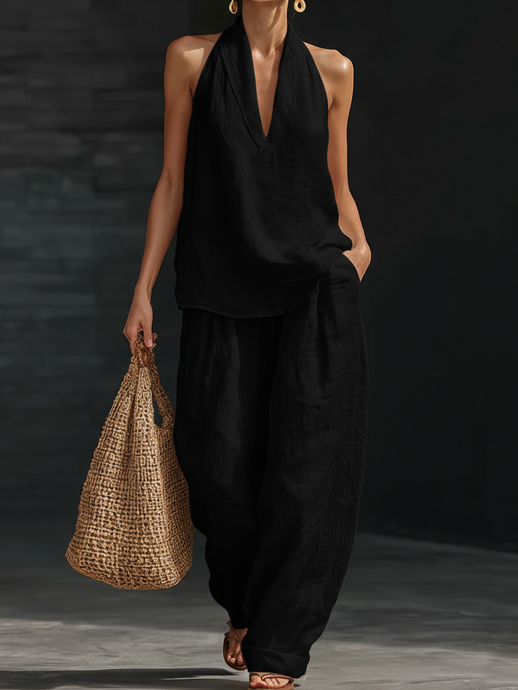 Set Minimalista in Lino a Due Pezzi