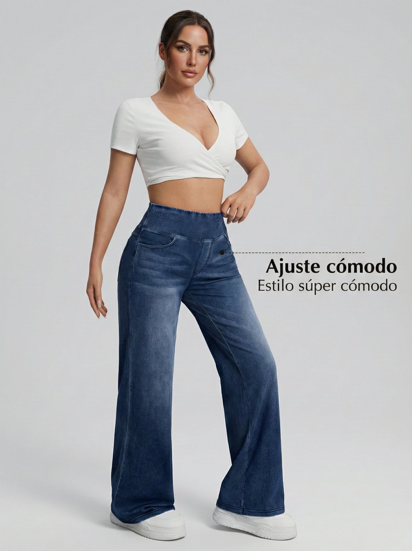 Pantaloni larghi con controllo dell'addome