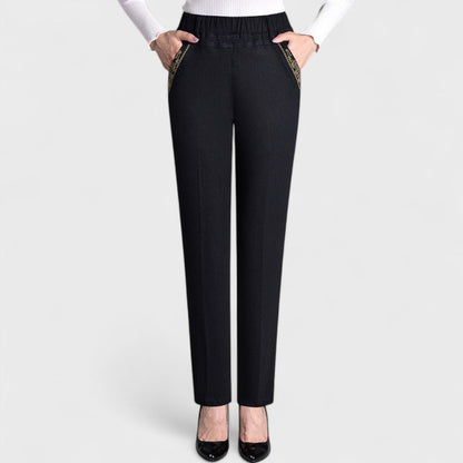 Elisa - Jeans de mujer con bolsillos laterales y cintura elástica