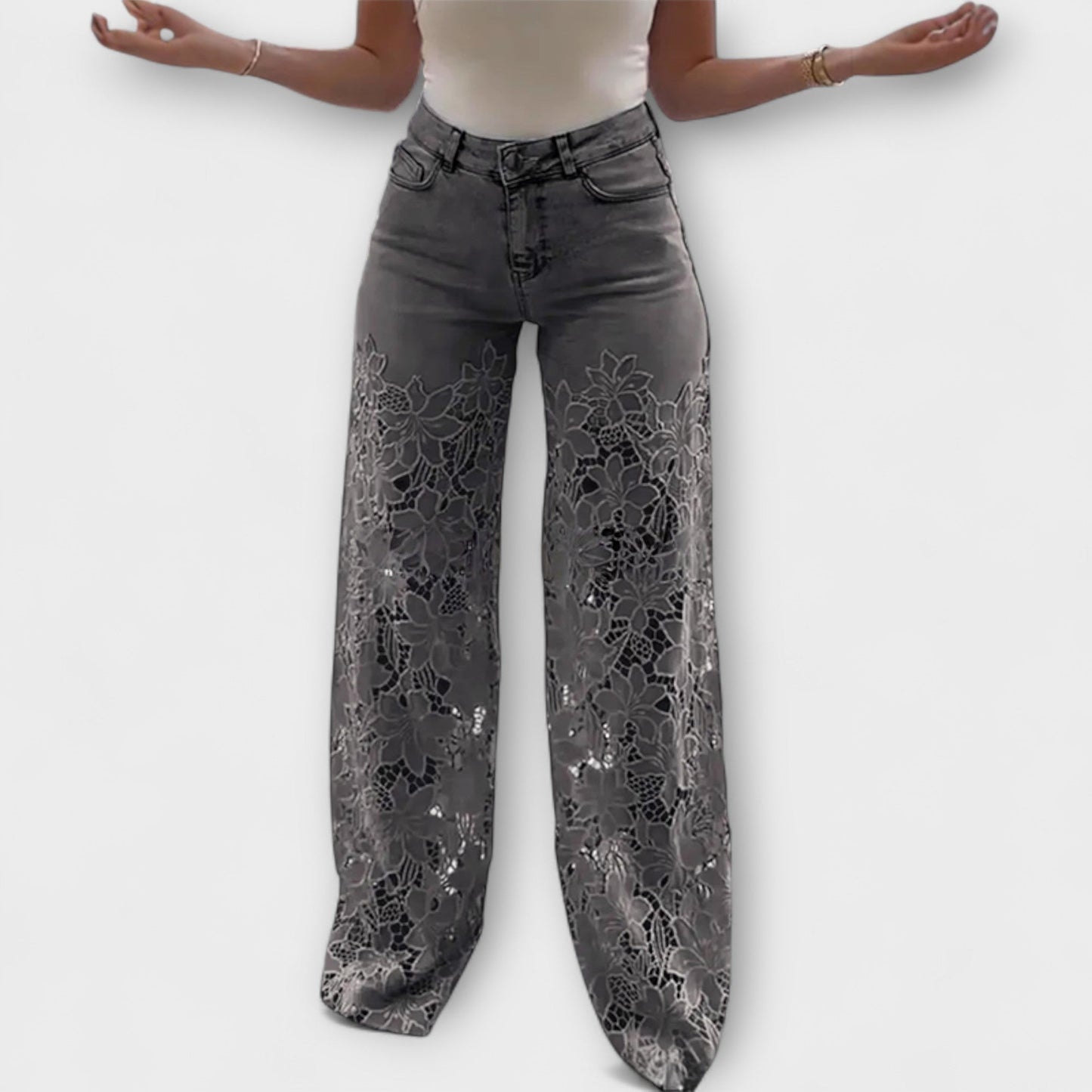 Jeans Trendy en Pizzo Patchwork